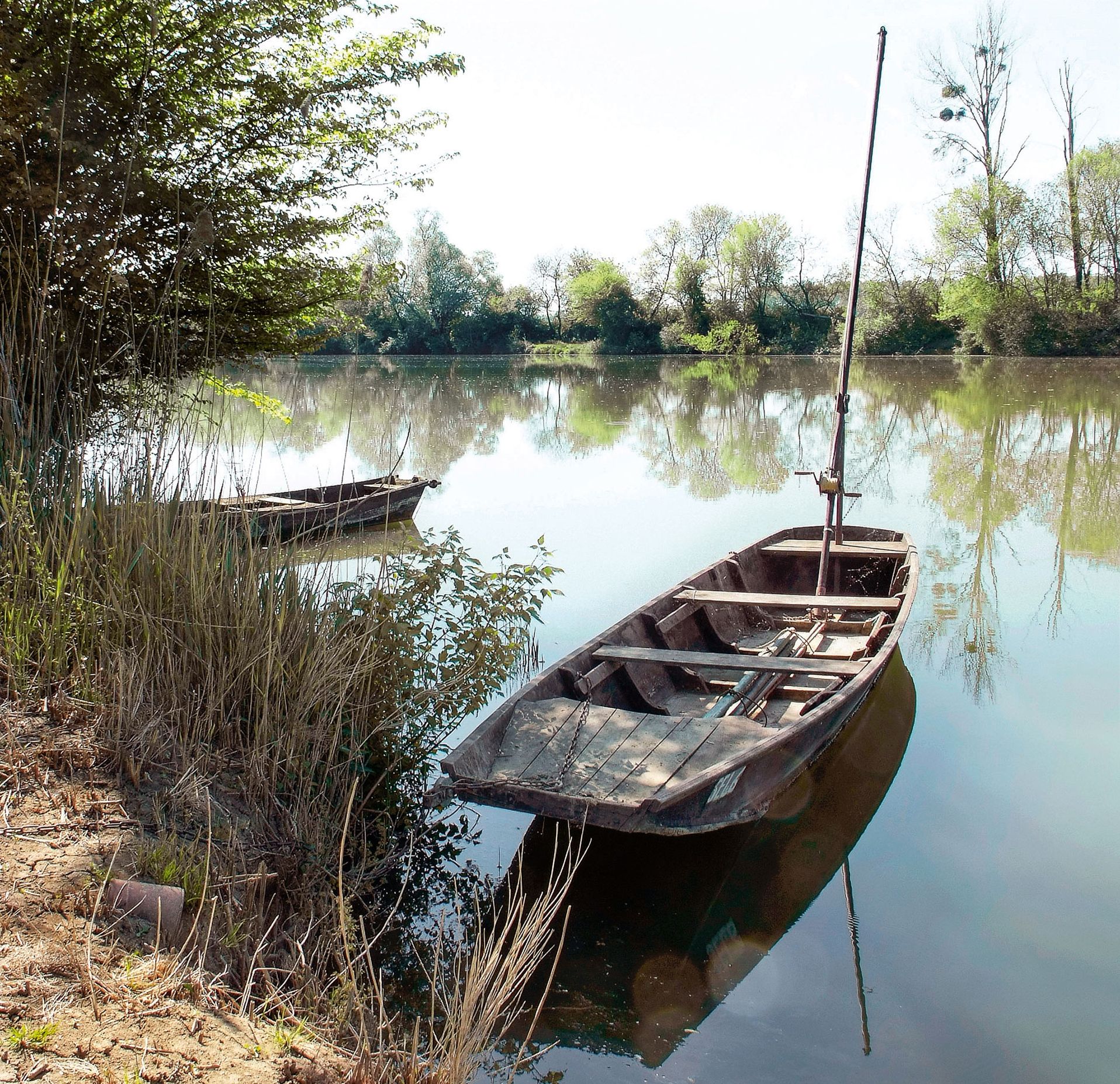 Une barque sur la Seille (La Truchère).